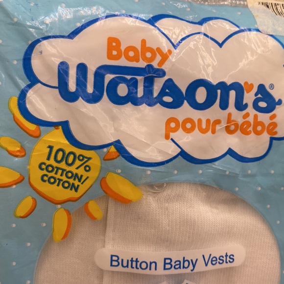 Vintage 2 Baby Watson’s Undershirts Button Vests White 18 Months New in Package - Picture 10 of 11